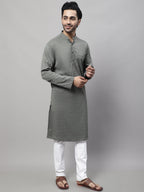 Even Apparels Multi Pure Cotton Kurta With Band Collar | Grocsy