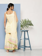 Ahalyaa Women Yellow Kurta with Sharara & With Dupatta | Grocsy