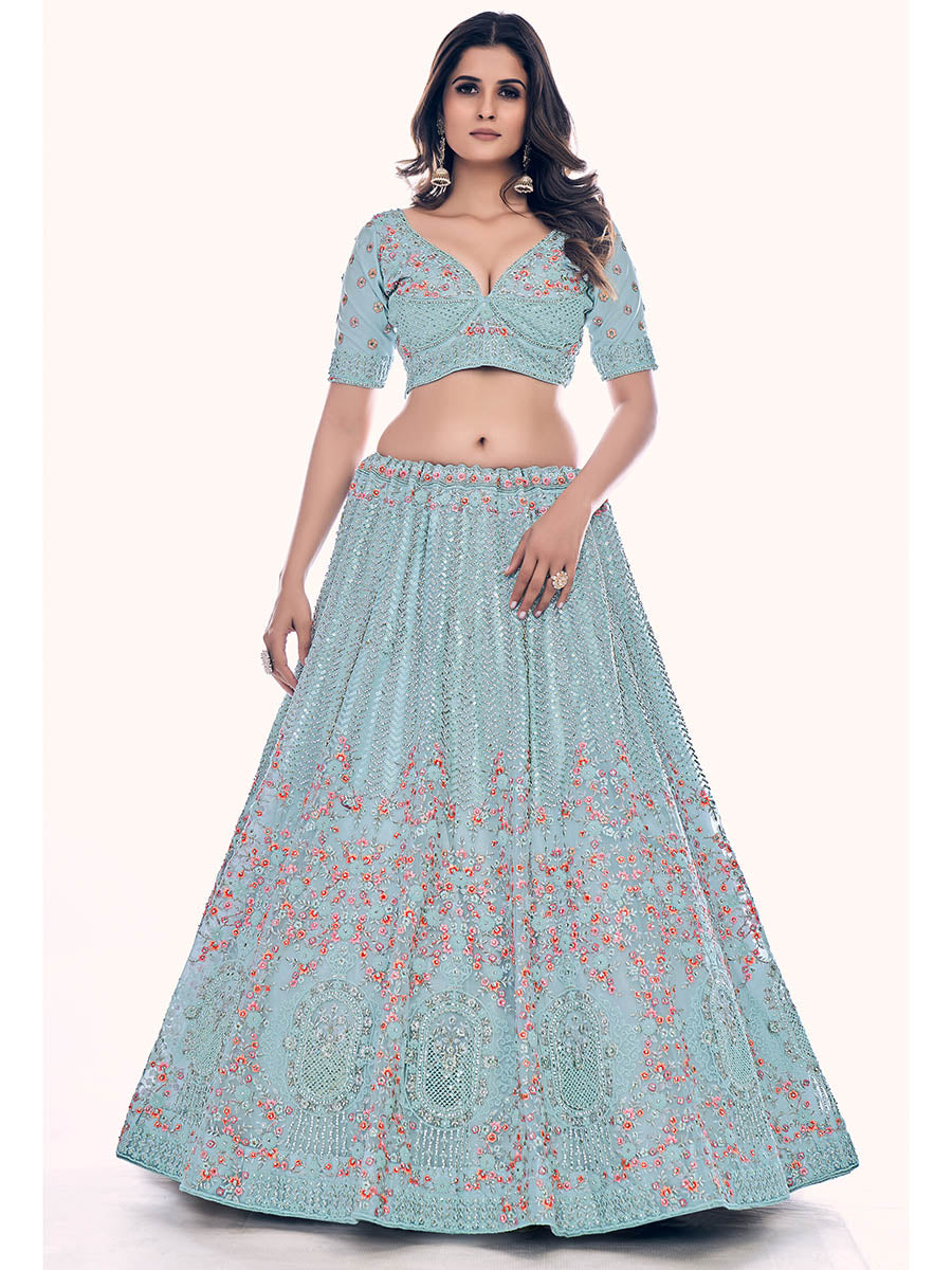 Myra Firozi Soft Net Embroidered Designer Lehenga Choli | Grocsy