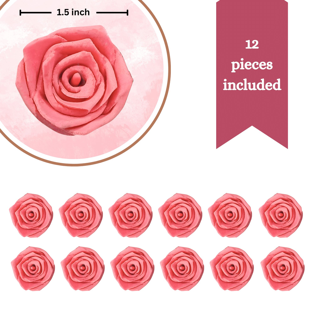 Confect Salmon Pink | Edible Sugar Roses Topper | Grocsy