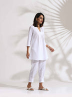 trueBrowns White Slub Co-ord Set | Grocsy