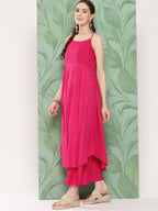 InWeave Women's Fuchsia Strappy Set W Navy Pink Or Dupatta | Grocsy