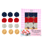Confect Edible Sugar Roses Cake Toppers - Pack of 12 (03) | Grocsy