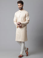 Even Apparels Brown Pure Cotton Kurta With Band Collar | Grocsy