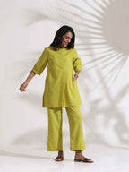 trueBrowns Lime Slub Co-ord Set | Grocsy