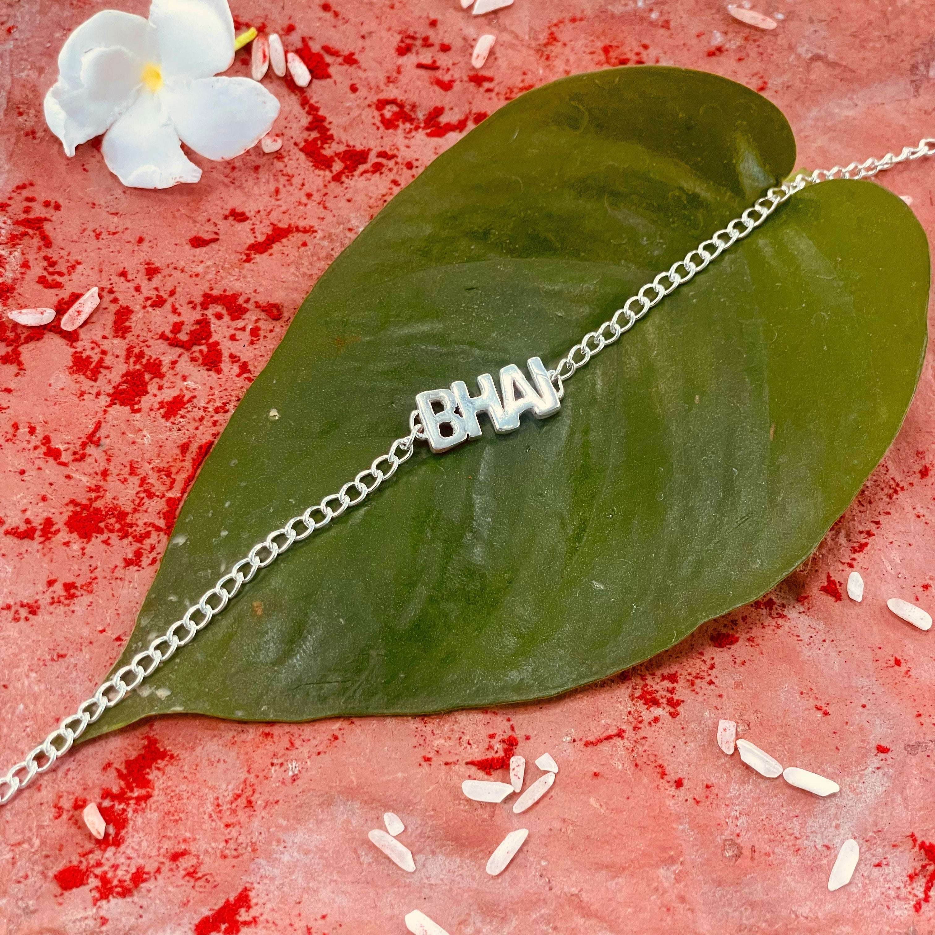 trueBrowns 925 Sterling Silver Bhai Silver Chain Rakhi | Grocsy