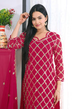 Teeya Creation Rani Color Faux Georgette Silk Heavy Embroidery Work Fully Stitched Salwar Suit | Grocsy