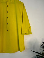 trueBrowns Lime Cotton Men's Shirt | Grocsy