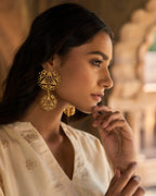 trueBrowns Gold-Polished Circle Drop Earrings | Grocsy