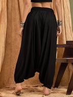 InWeave Black Solid Harem Pant | Grocsy