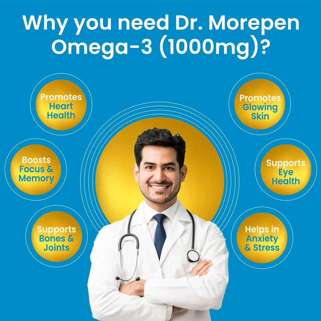 Dr Morpen Omega-3 Deep Sea Fish Oil 1000Mg + Weight Gainer | Grocsy