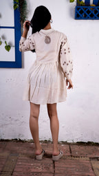 Noroke Silk Embroidered Tunic - Off white | Grocsy