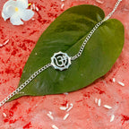 trueBrowns 925 Sterling Silver Embossed Om Silver Chain Rakhi | Grocsy