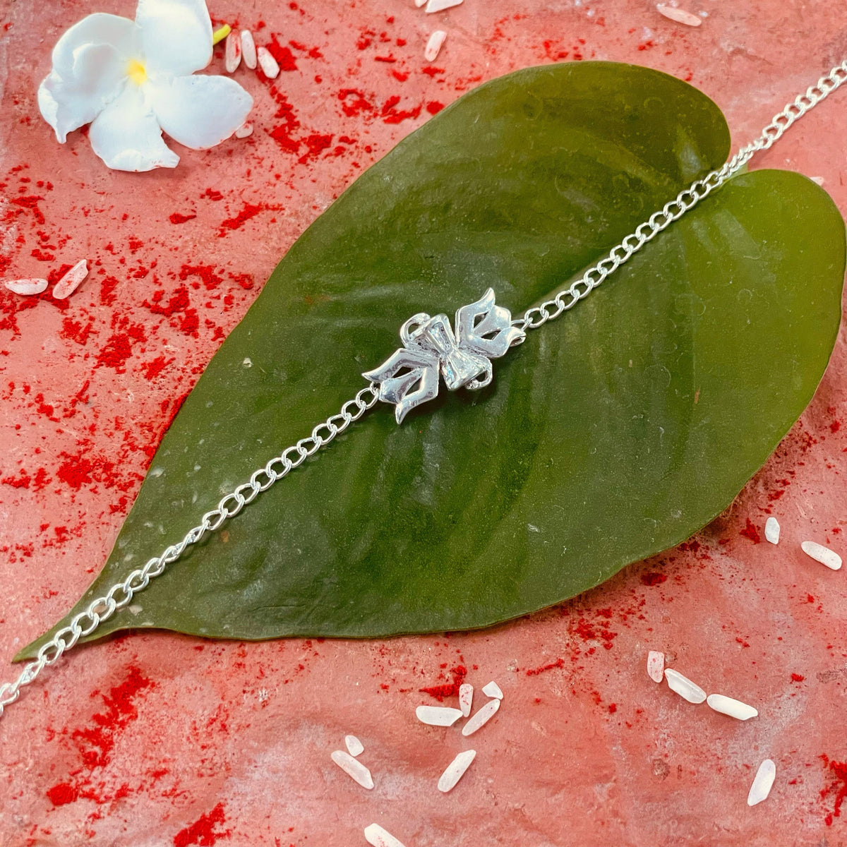 trueBrowns 925 Sterling Silver Lord Shiva Trishul Silver Chain Rakhi | Grocsy