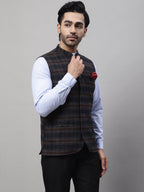 Even Apparels Men's Black Nehru Jacket With Welt Pockets | Grocsy