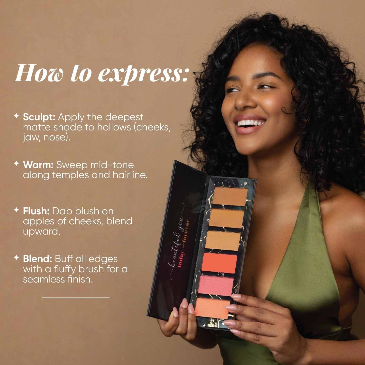 Aflairza Sculpt & Glow 6 Shades Contour And Blush Palette | Grocsy
