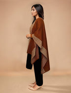 trueBrowns Brown Woollen Kaftan Cape | Grocsy