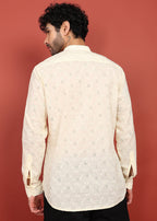 Fabmade Ivory Noor Dotted Short Kurta | Grocsy