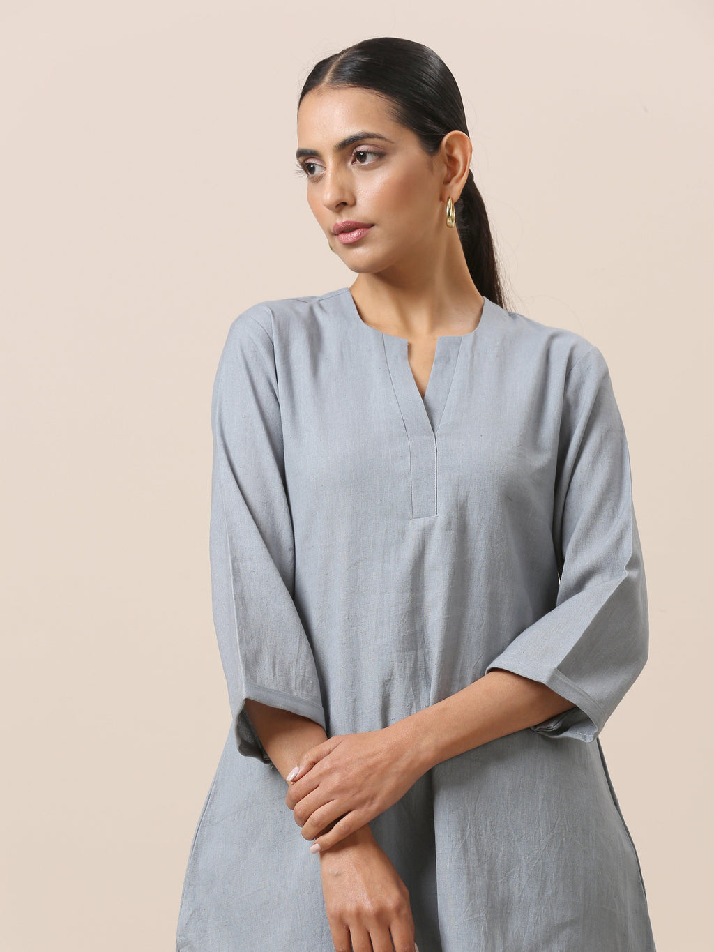 trueBrowns Cotton Steel Blue Short Co-Ord Set | Relove | Grocsy