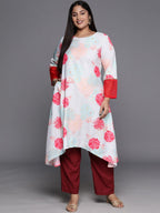 Ahalyaa Plus Size Floral Printed Floral Crepe Kurta | Grocsy