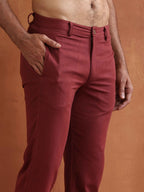 trueBrowns Men's Rust Cotton Twill Pants | Grocsy