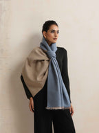 trueBrowns Blue Reversible Woollen Stole | Grocsy