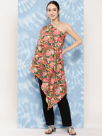 InWeave Women's Mutli Peacock Japanese Art Oneshoulder Top | Grocsy