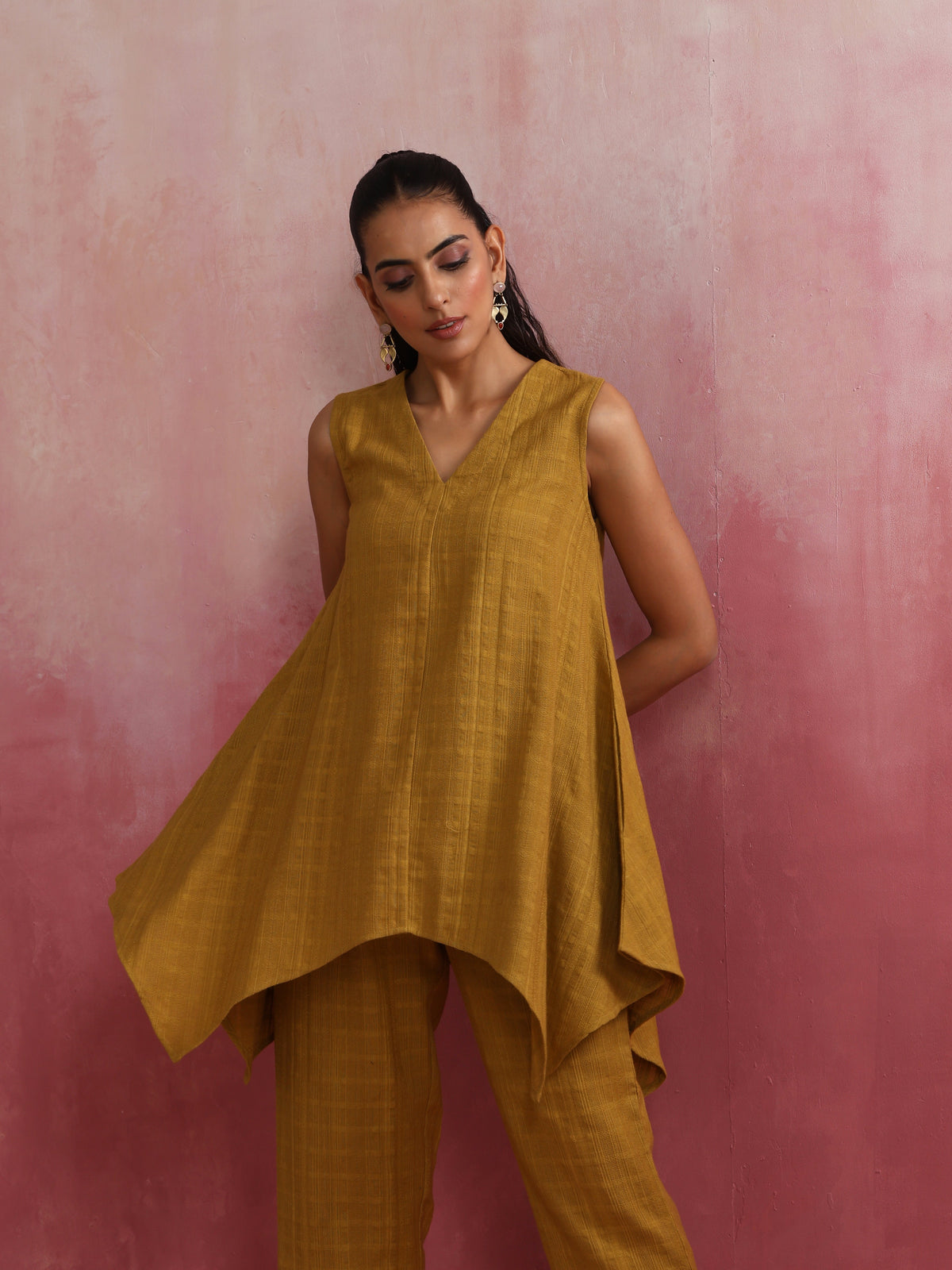 trueBrowns Mustard Cotton Dobby Co-ord set | Grocsy