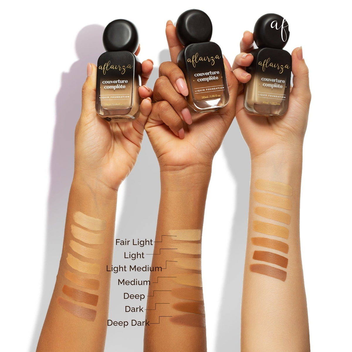 Aflairza Coverture Complete Liquid Foundation with 7 Shades for All Skin Tones | Grocsy