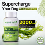Health Veda Organics Spirulina Capsules | Grocsy