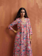 trueBrowns Orange Print A-line Kurta Set | Grocsy
