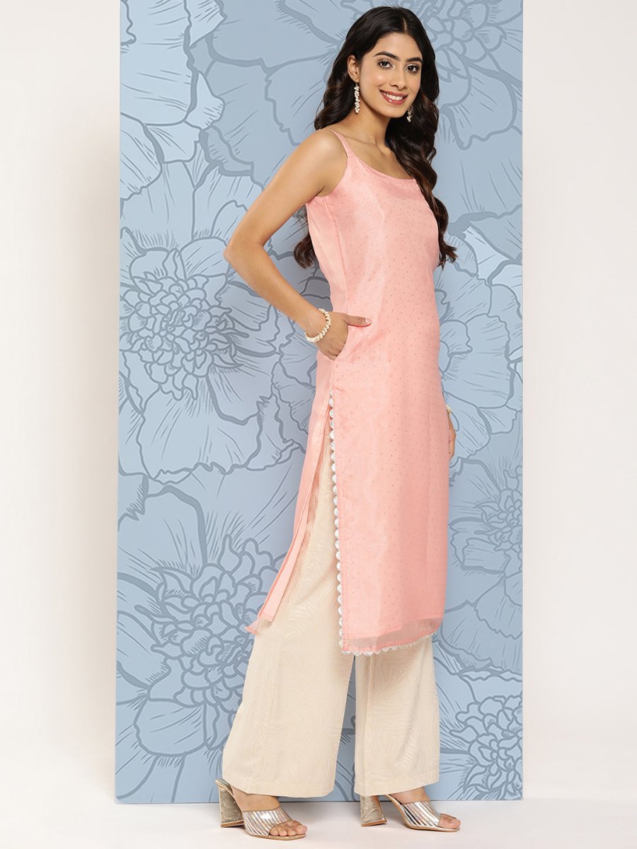 Ahalyaa Polka Dot Printed Organza Kurta | Grocsy
