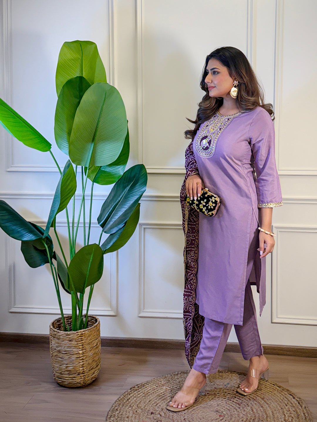 The52 Women's Gorgeous Viscose Embroidery Straight Kurta with Pant And Dupatta Set | Grocsy