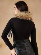 InWeave Women's Cat Print Fur Neckpiece | Grocsy
