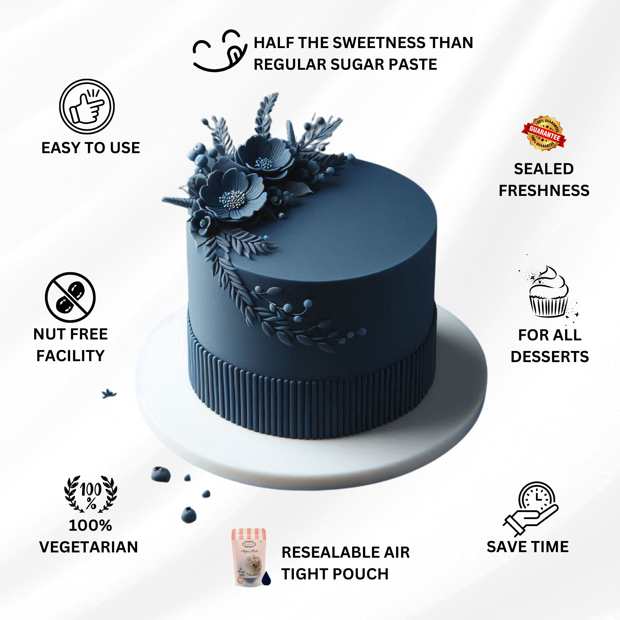 Confect Nightsky Navy Fondant | Edible Sugarpaste | Grocsy