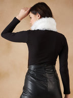 InWeave Women's Pure White Fur Neckpiece | Grocsy