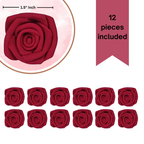 Confect Rich Deep Burgundy Rose | Edible Sugar Roses Topper | Grocsy