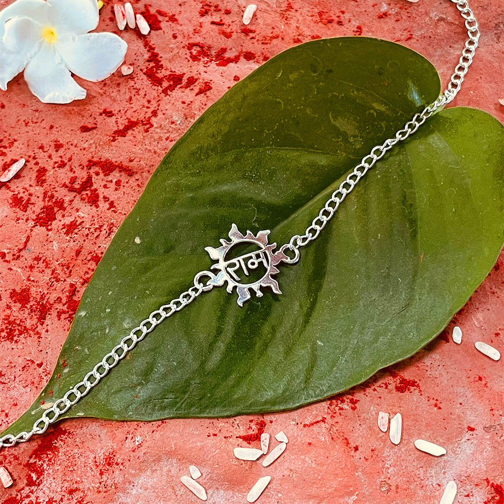 trueBrowns 925 Sterling Silver Ram Silver Chain Rakhi | Grocsy