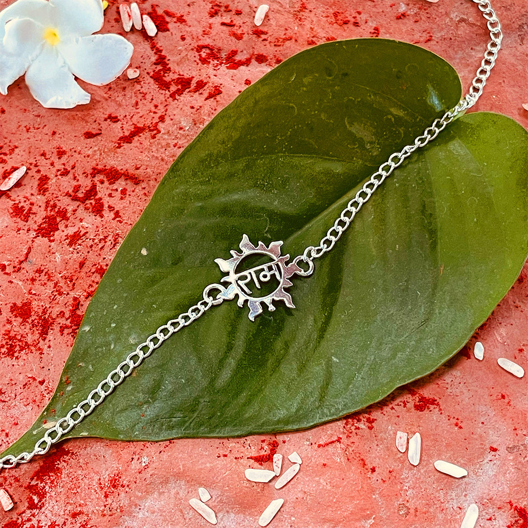 trueBrowns 925 Sterling Silver Ram Silver Chain Rakhi | Grocsy