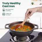 The Indus Valley CASTrong Cast Iron Cookware Set: Tawa + Fry Pan + Wok Kadai, Kitchen set for Home, Pre-seasoned,100% Pure Cast Iron Cookware,Toxin-free Pots and Pans,Tadka Pan | Grocsy