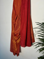 trueBrowns Rust Metallic Saree | Grocsy