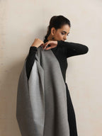 trueBrowns Grey Reversible Woollen Stole | Grocsy