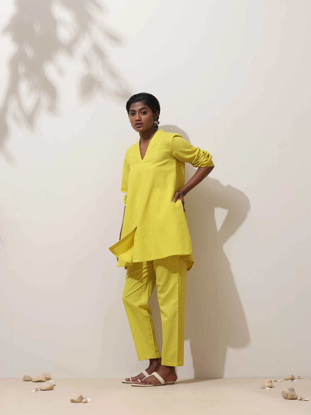trueBrowns Lime Cotton Linen Co-Ord Set | Grocsy