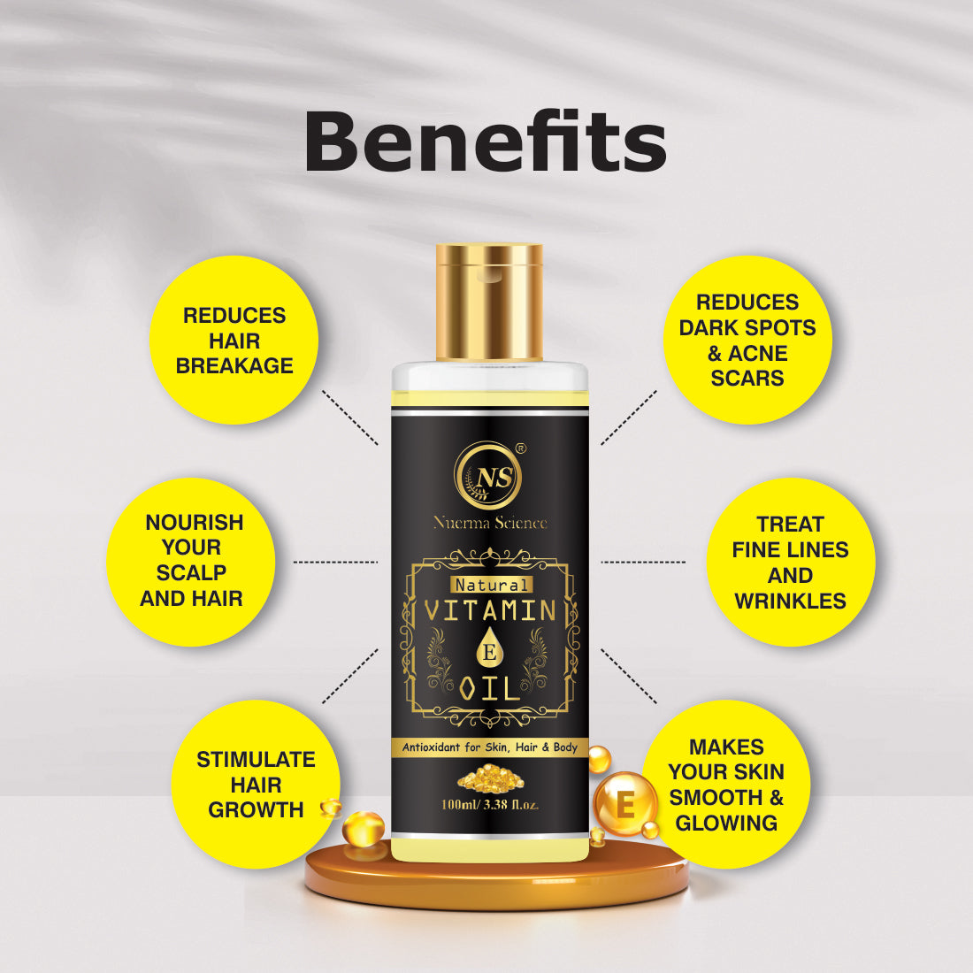 Nuerma Science Vitamin E Oil For Skin, Hair & Body | Grocsy
