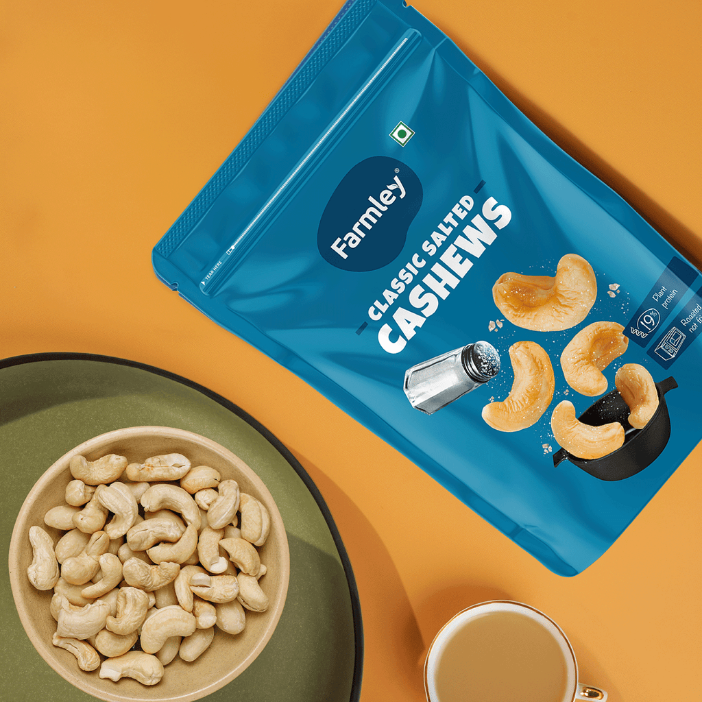 Farmley Classic Salted Cashews - Roasted | Grocsy