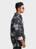 Xkind Light Blue Printed Denim Shacket | Grocsy
