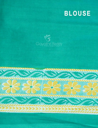 Magenta Pink And Mint Green Block Print Pure Kota Cotton Saree By Gayathri Reddy Designer Studio | Grocsy