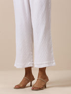 trueBrowns Cotton White Weave Pant | Grocsy
