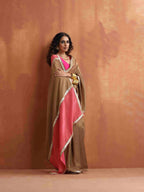 trueBrowns Bronze Tissue Ready To Wear Saree | Grocsy