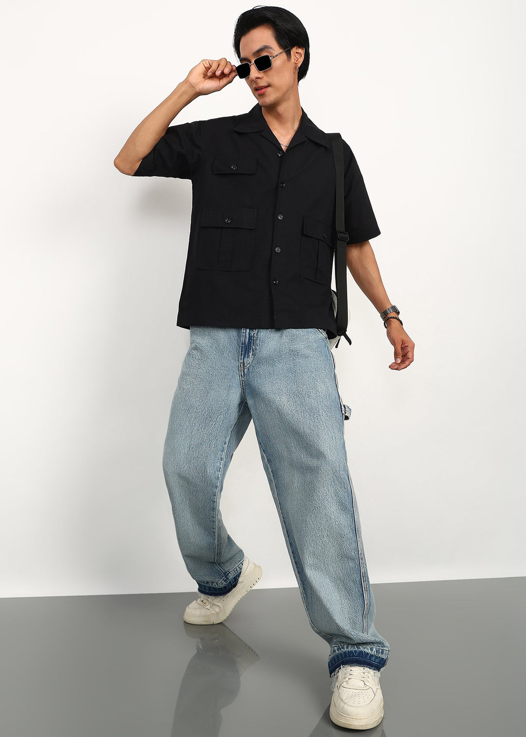 Fabmade 3 Pocket Black Shirt | Grocsy